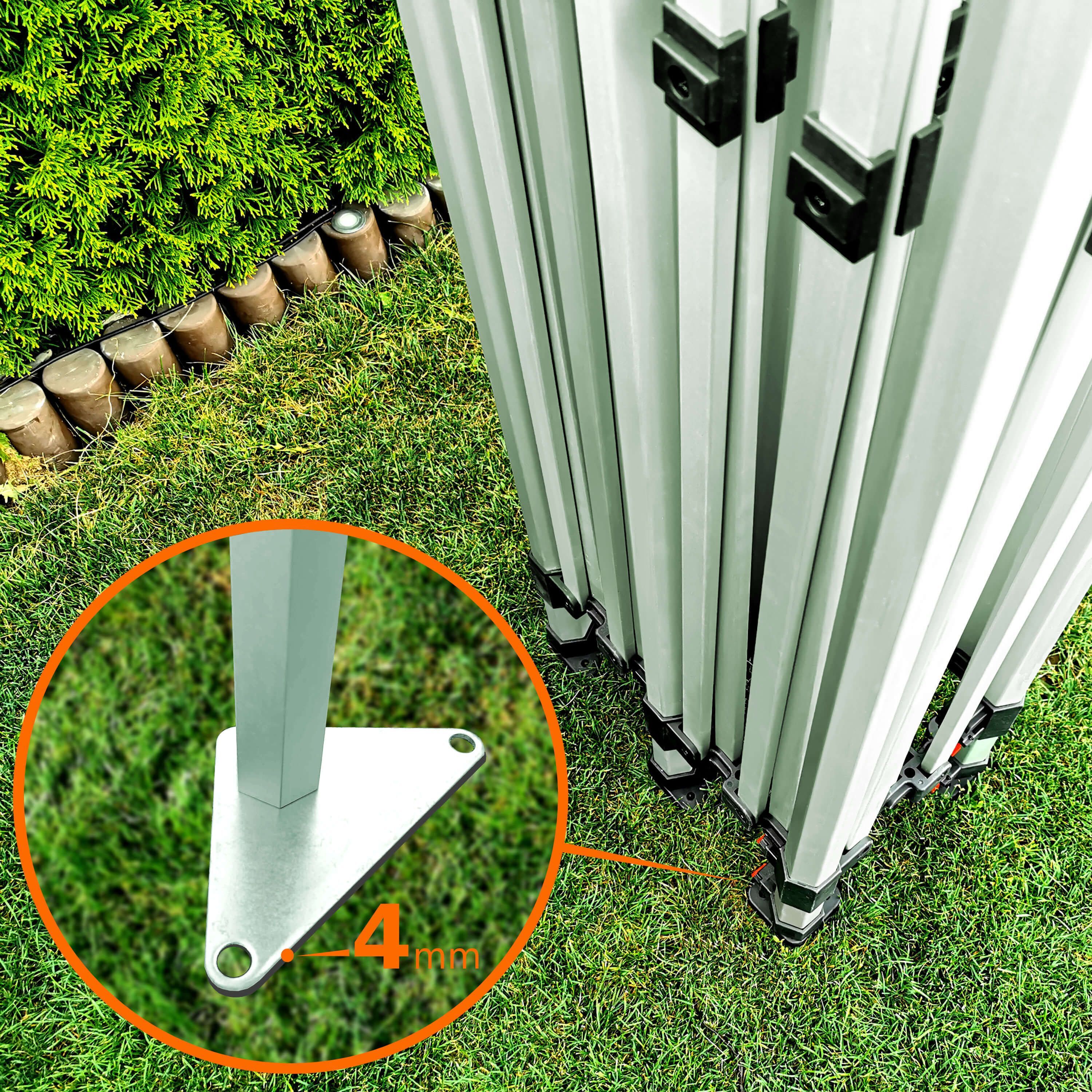 BRIMO Professionelles Aluminium-Faltzelt stabil 3×6 m: Robuste Faltzelt stabil für kommunale und städtische Faltzelt stabil - mit 3 Wänden - Schwarz 70% polyester, 30% PVC