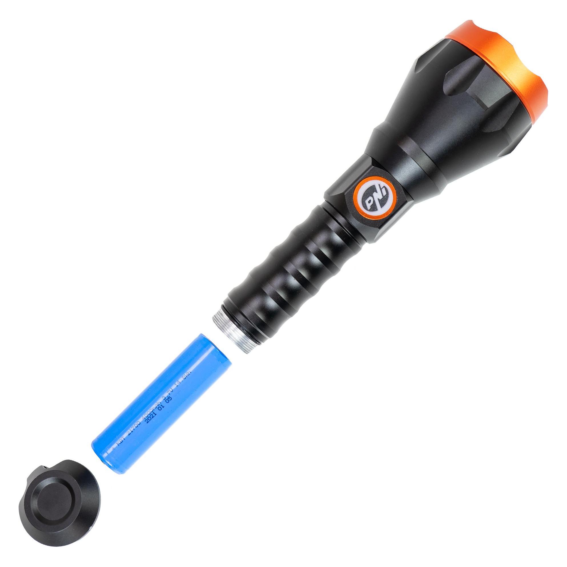 PNI Adventure F550 Crystal LED-Taschenlampe, 10 W, Aluminium, 500 lm, bis zu 700 m, 4000 mAh, IPX6 (21 cm, 500 lm) (43699003)