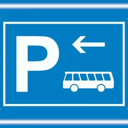 HB-Druck Bus Reisebus Parkplatz Aufkleber mit Richtungspfeil links waagerecht A0 (841x1189mm)