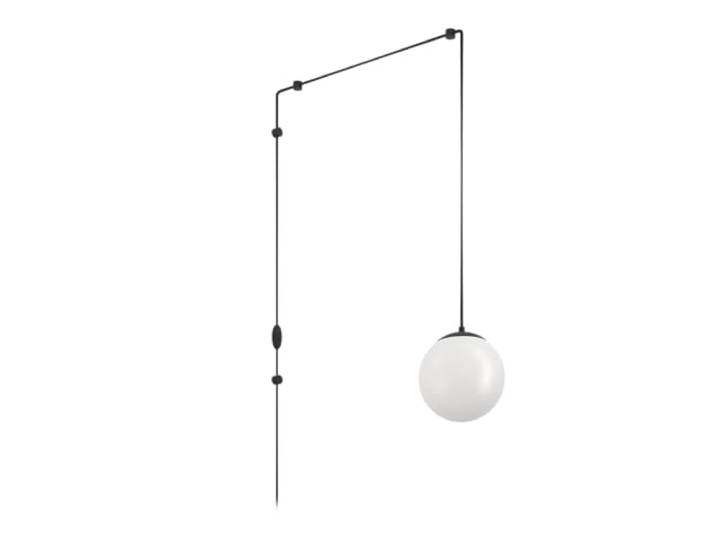 Eglo Suspension luminaire Rondo 3\, lampe de plafond suspendue avec câble et prise\, lustre pour salon et salle à manger\, métal noir et verre blanc\, douille E27