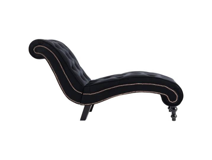 Confortable Fauteuil long look élégant 1 place Noir Velours__22933