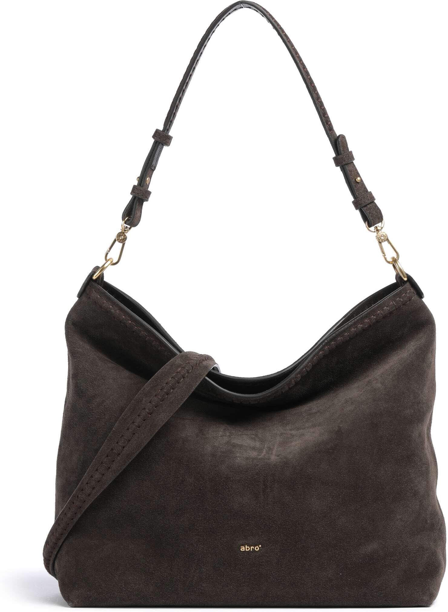 Abro Suede Signature Beuteltasche aus Leder, braun