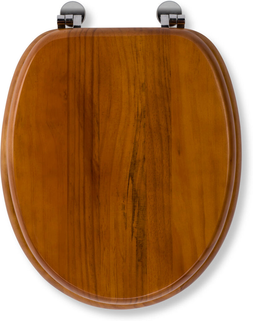 Croydex Antique Solid Pine Toilet Seat - Ergonomically Shaped for Comfort, Adjustable Hinges 110-200mm, Chrome Plated Fixings, All Fittings Included Brown 7cm H X 36cm W X 39.5cm D