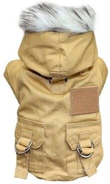 ModernMart Winter Dog Coat For Small To Medium Pets: Thicken Warm Hoodie Jacket Khaki XL