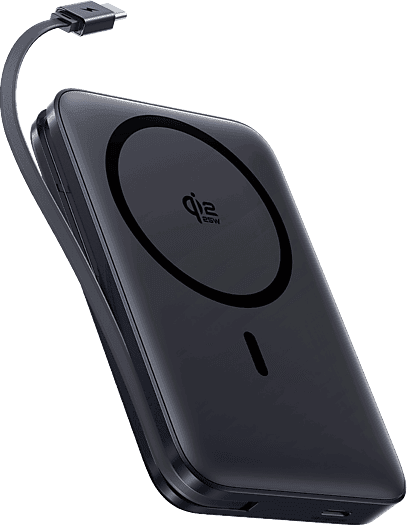 Powerbank - Baseus PicoGo AM61, magnética Qi2.2, 10000mAh, 45W, Con cable retráctil Tipo-C, Negro Cosmic