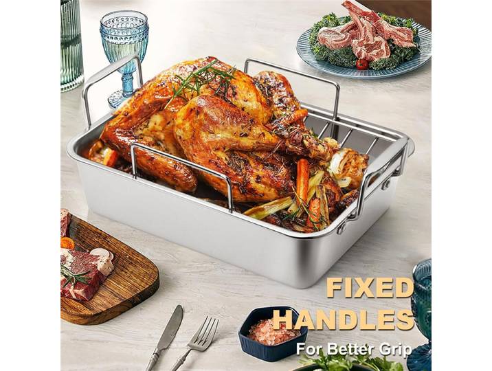 Poêle à rôtir rectangulaire pour poulet 75STO, gril antiadhésif, poêle à rôtir pour la cuisine domestique