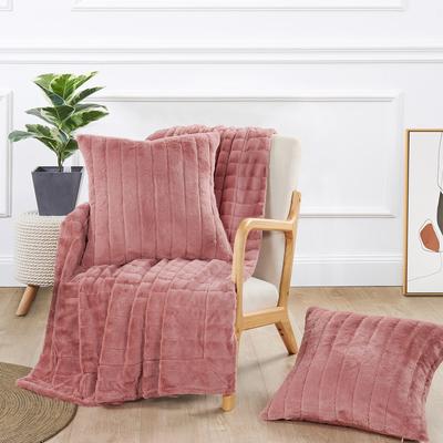 Home Soft Things FakeFur Throw & 2 Pillow Shell Combo Set