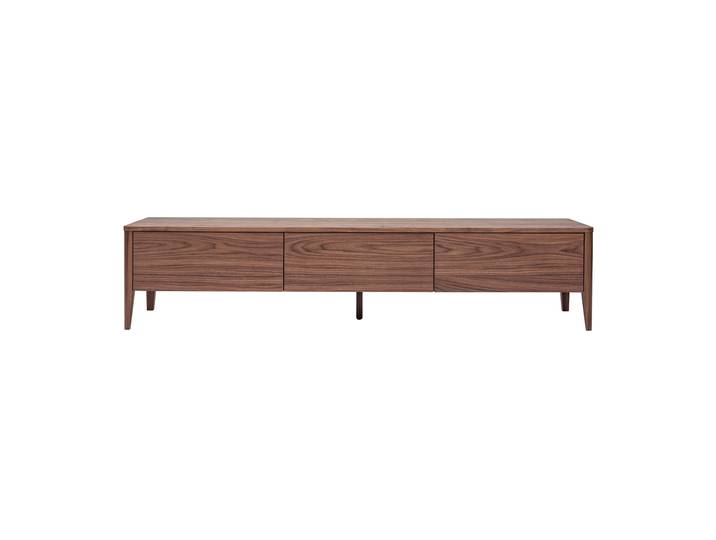 Meuble TV bois foncé noyer 3 tiroirs L180 cm BENJA