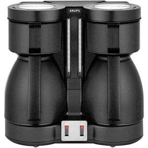 Krups Kaffeemaschine KT 8501, Duothek Thermo, 2 Thermoskannen, 2x 0,8 Liter, 1700 Watt, schwarz, für 2x 10 Tassen