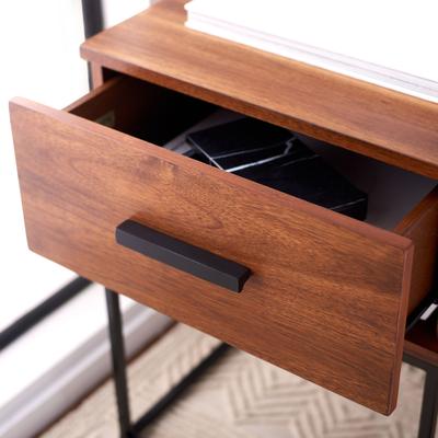 SAFAVIEH Marquise 18-Inch Metal Drawer Nightstand, Brown, Modern