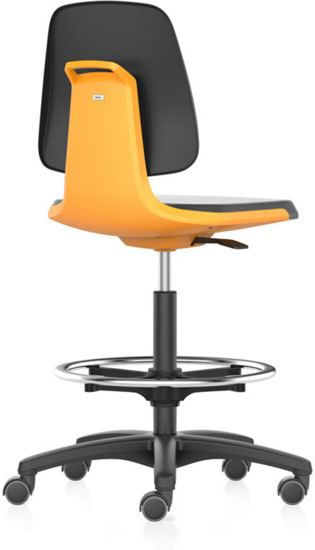 bimos Arbeitsstuhl Labsit 4, K-Leder orange Sitzhöhe 560-810 mm (9125-MG01-3279)