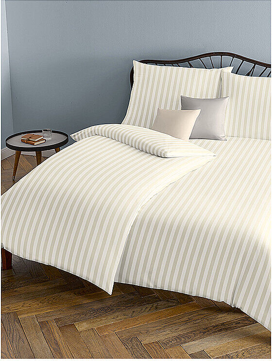 FLEURESSE Damast Bettwäsche Melk 70x90cm / 140x220cm Creme beige EG