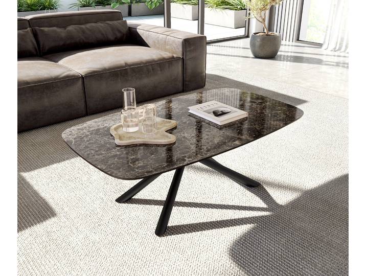Couchtisch Edge Boot 120x70 cm Keramik Emperador Extra Lucidato Dunkelbraun Sarity Metall Schwarz, Couchtische