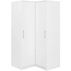 ECKSCHRANK Bora, Eckdrehtürenschrank mit 2 Türen, Weiß