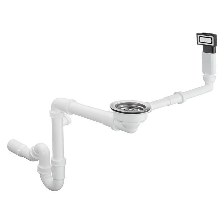 hansgrohe HG Manuelle Ab-/Überlaufgarnitur D14-10, für Einzelbecken Edelstahl (Ablaufgarnitur, Absaugsiphon, Überlaufgarnitur) (43921800)