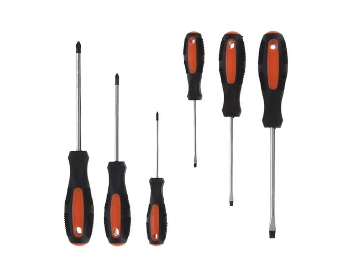 Schraubenzieher Set 6-teilig schwarz/orange