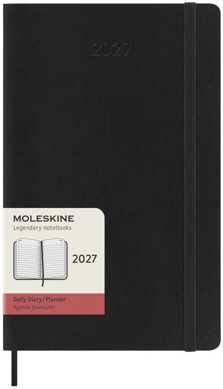 Agenda quotidien personnalisable 2027 format L Moleskine noir