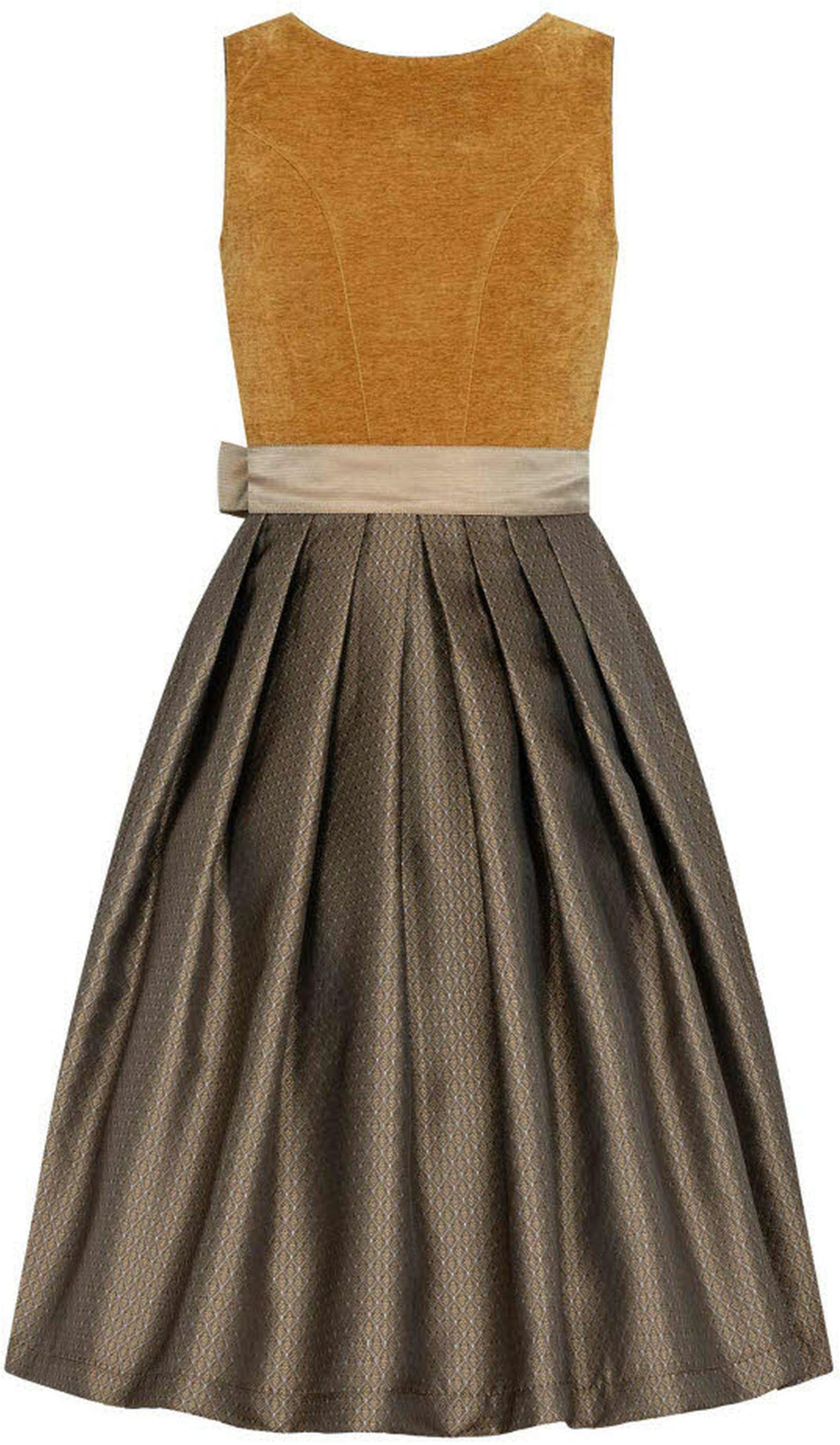 Dirndl NÜBLER "Dirndl Midi Kira", Damen, Gr. 38, EURO, gelb, Obermaterial: 100% Polyester PES., Kleider Dirndl