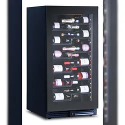 KLIMAITALIA Belüfteter Weinkühlschrank. 68 Flaschen. Rauchglastür. LED-Lichter. Metall-Schubladenregale. Digitales Thermometer. CW120G1TB