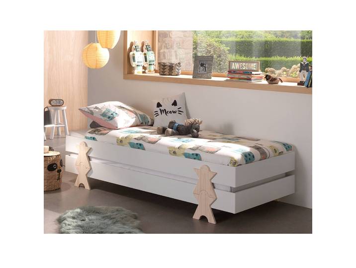 Bett-Set Modulo Smileystern 2er-Set 90 x 200cm Weiß/Weiß