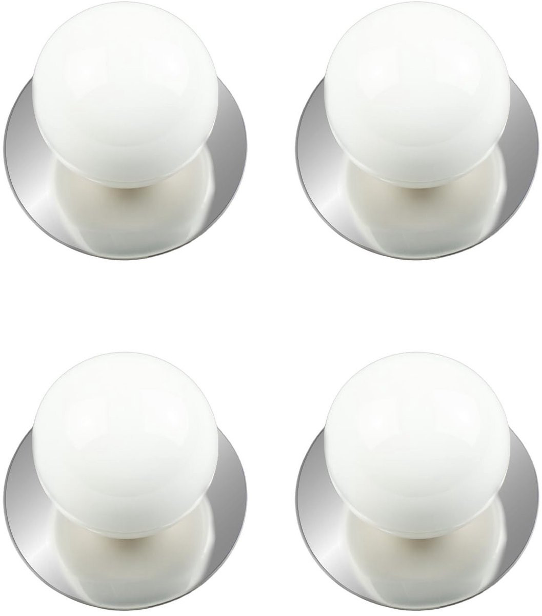 Dailygoods Innovra Set van 4 Witte Keramische Meubelknopjes