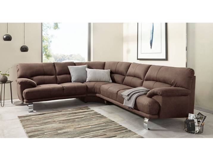TRENDMANUFAKTUR Ecksofa Cecilia II, in italienischen Design, bequem, hoher Sitzkomfort, L-Form, extrabreite Armlehnen für noch mehr Sitzkomfort