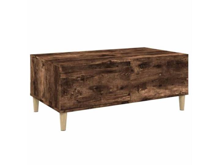 GHVBNMF Couchtisch Räuchereiche 90x50x36,5 cm Holzwerkstoff mit Schublade Skandinavischer Wohnzimmertisch in Räuchereiche-Optik mit stabiler Ablagefläche und integriertem Eukalyptusholz-Gestell.