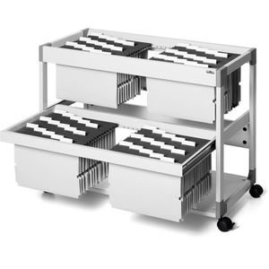 Durable Hängemappenwagen 3792-10, Multi Duo, für 200 Mappen A4, lichtgrau