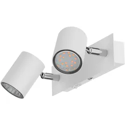 ledscom.de Wandspot WAIKA, zweiflammig, mit Schalter, weiß matt, inkl. GU10 LED Lampen je 227lm warmweiß