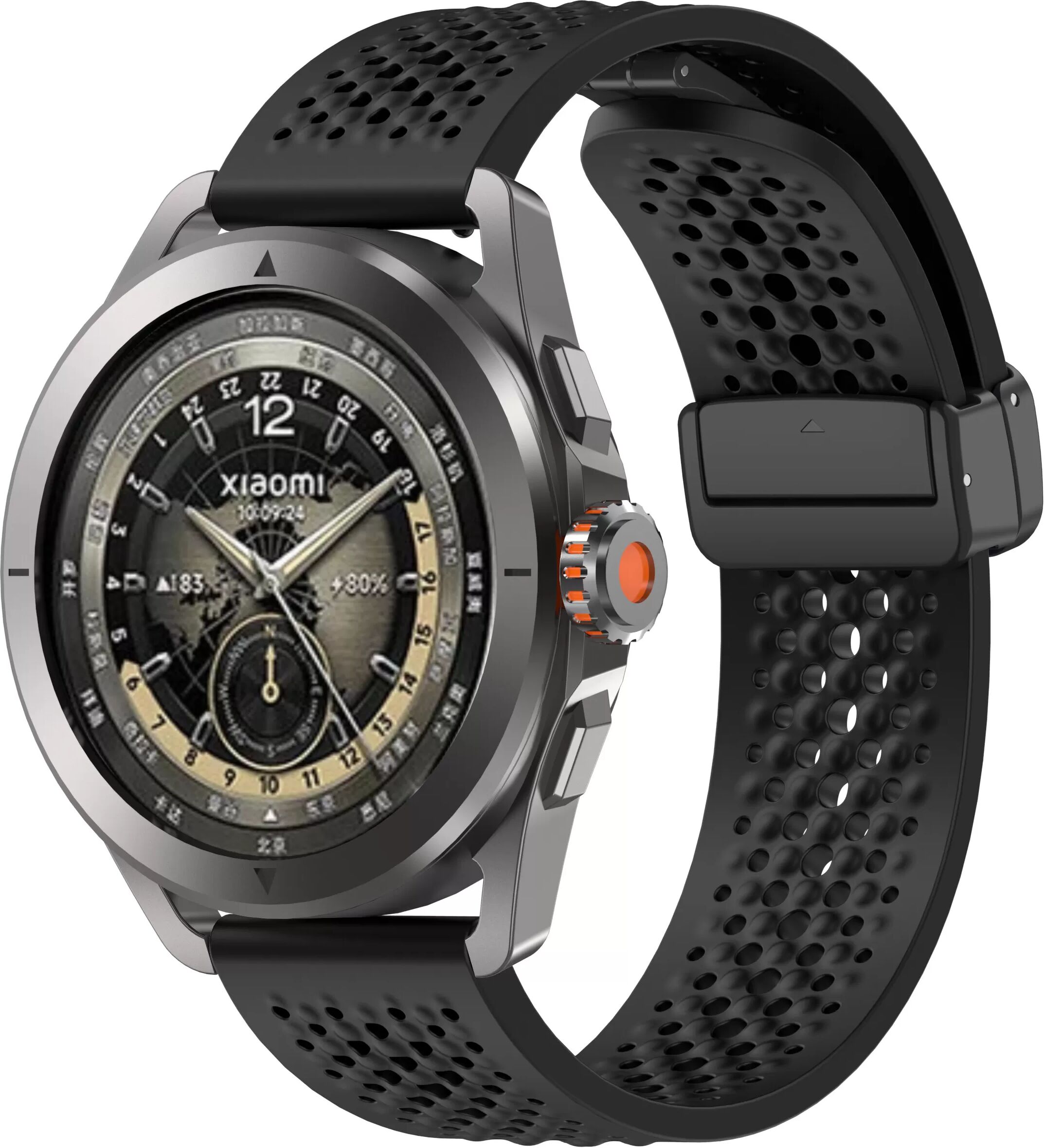 INF Silikonarmband für Xiaomi Watch S4 Sport - Magnetischer Faltverschluss Schwarz