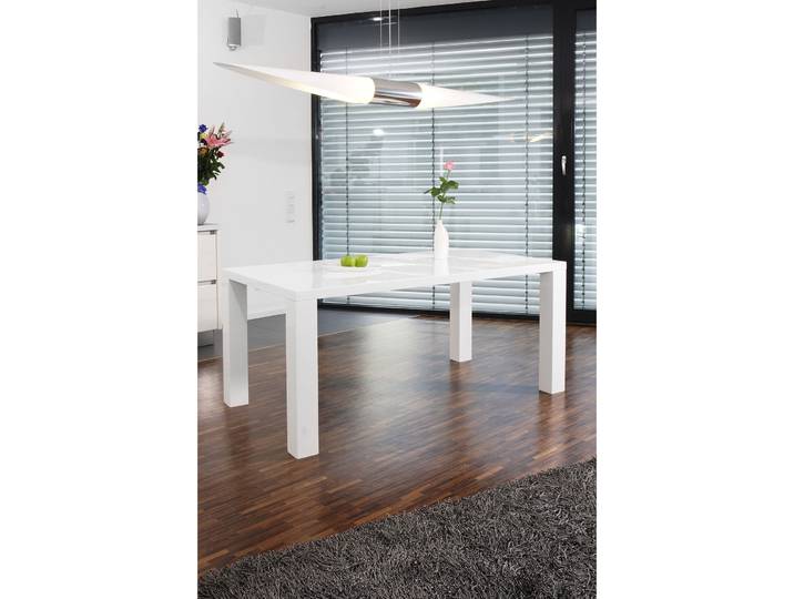 Esstisch Xaver MDF weiss Massivholz B 160 T 90 cm - Esstisch