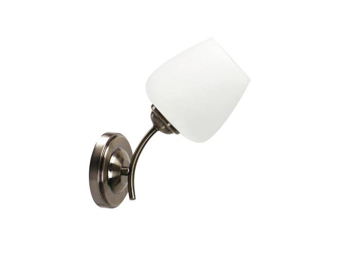 Wandleuchte Zina, Weiß, Bronzefarben, Metall, rund, 12x25x19 cm, RoHS, Europäischer Sicherheitsstandard, Lampen & Leuchten, Innenbeleuchtung, Spots & Strahler, Wandstrahler