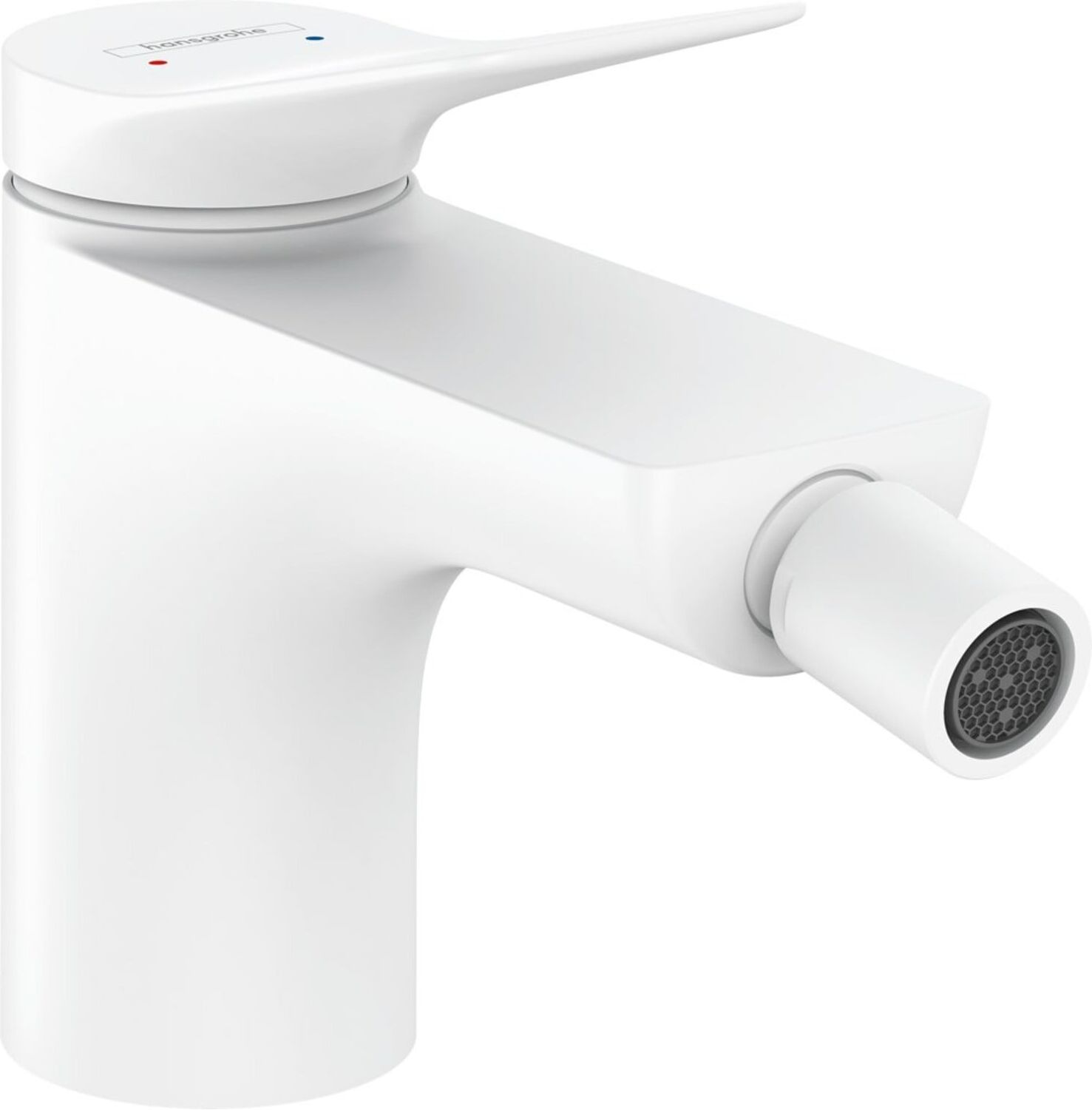 Hansgrohe Bidet-Einhebelmischer Vivenis mit Zugstangen-Ablaufgarnitur, mattweiß (75200700)
