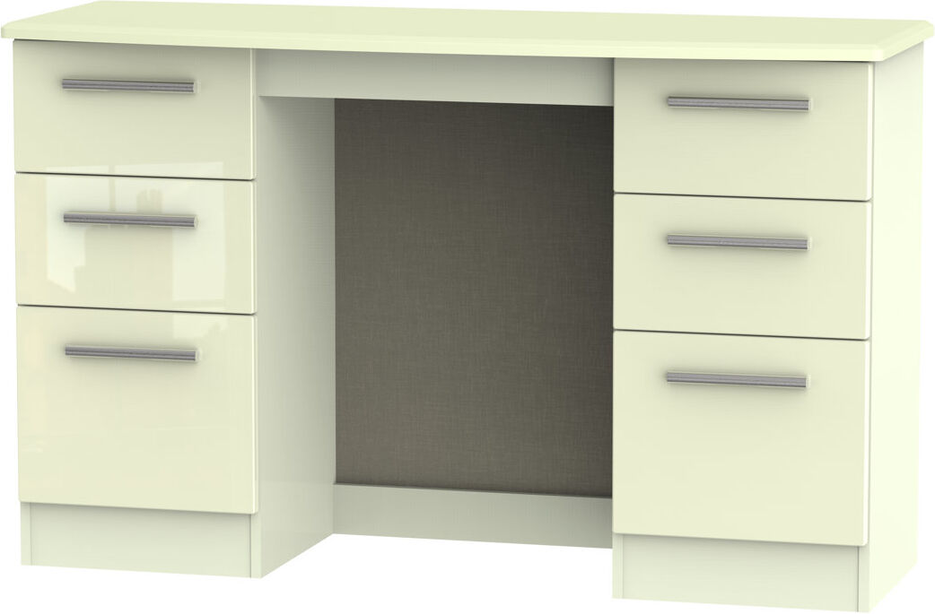 17 Stories Fully Assembled Yvette Dressing Table Cream 79.5cm H X 127.5cm W X 41.5cm D