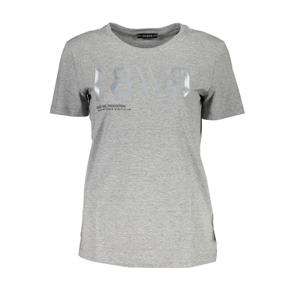 Guess Jeans Graues Baumwoll-T-Shirt für Frauen