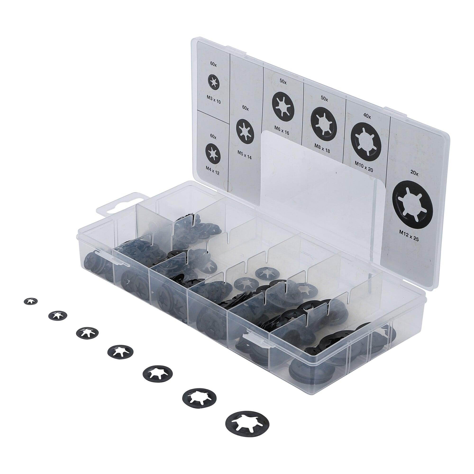 BGS Klemmscheiben / Sicherungsscheiben-Sortiment, M3 - M12, 340 tlg. ; BGS technic (74414)
