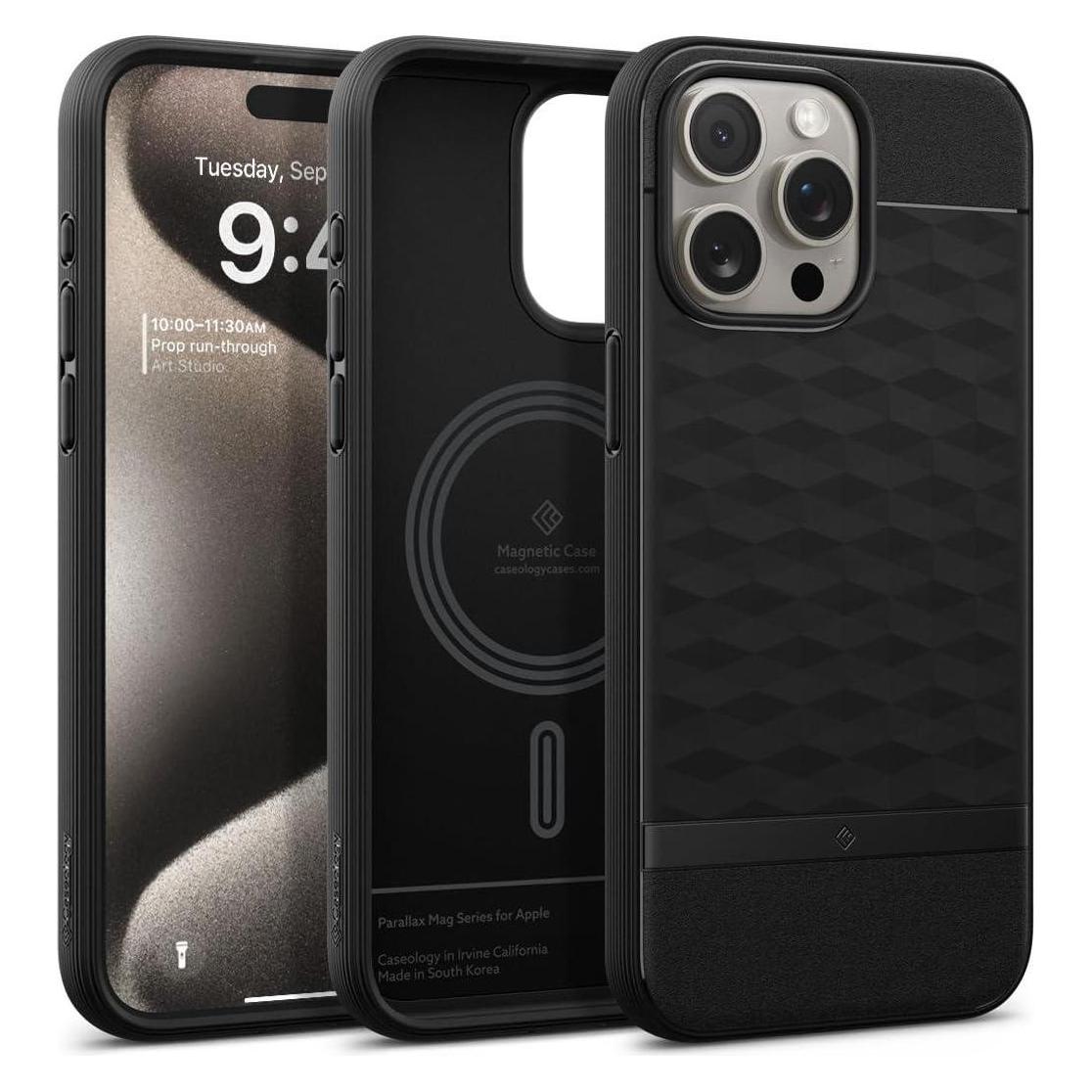 Caseology Parallax MAG iPhone 15 Pro Max 6.7" Magsafe Czarny/Matte Black ACS06614 (Apple iPhone 15 Pro Max) (1489652001)