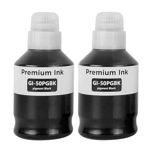LAIPENG GI-50 GI50 inktcompatibel voor Canon PIXMA GM2050 GM4050 G5050 G6050 G7050 printers, 2-pack zwart
