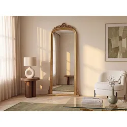 Großer Spiegel aus Paulowniaholz mit Zierleisten – H. 180 cm – Gold – MERRY