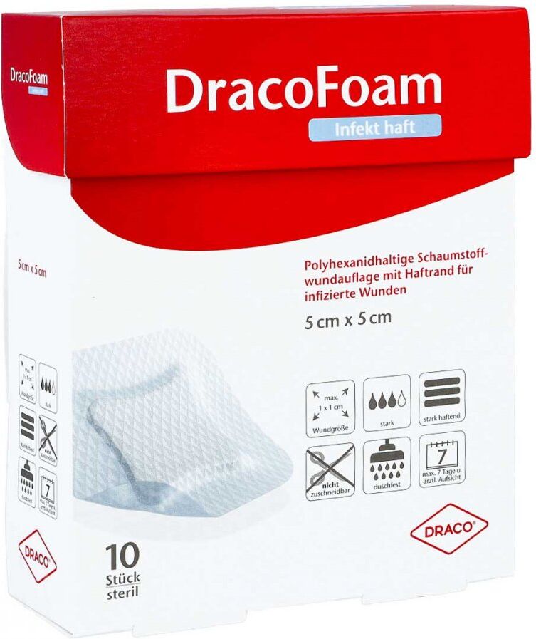 Dracofoam Infekt haft Schaumst.wundauf.5x5 cm