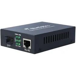 BlueOptics Gigabit Ethernet Medienkonverter 1x SFP, 1x 10/100/1000M RJ45, Transceiver, Schwarz