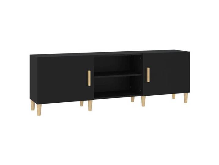 “Winter Sale TOP Armoire TV classique Noir - Meuble TV Noir 150x30x50cm - bois d'ingénierie PRO57385