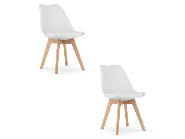 Chaises Valora MARK blanches x2 Paire de chaises blanches pour ambiances minimalistes