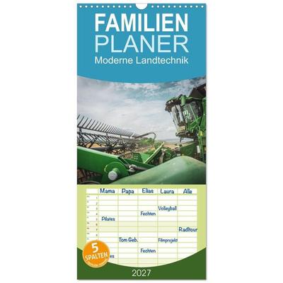 Familienplaner 2027 - Moderne Landtechnik mit 5 Spalten (Wandkalender, 21 x 45 cm) CALVENDO