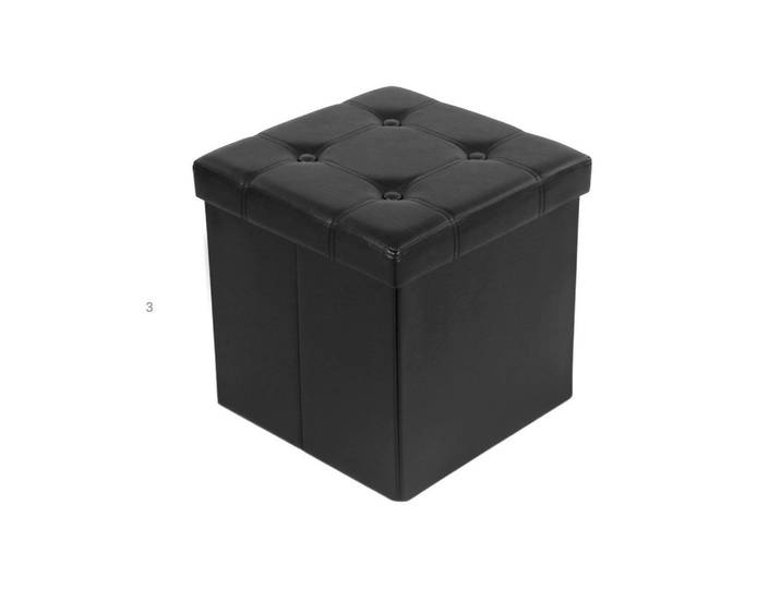 Hansiro Sitzhocker, Schwarz, Holzwerkstoff, 38x38x38 cm, Wohnzimmer, Sessel, Hocker, Sitzwürfel
