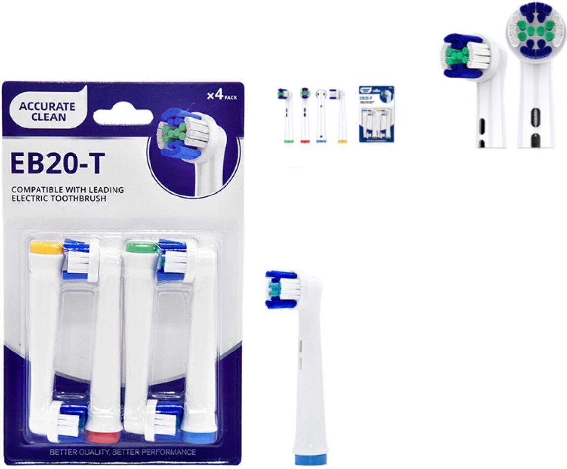 INF OLB Ersatzbürstenaufsätze 8er-Pack mit Kartenbox, kompatibel mit Braun Oral-B, POM und DuPont