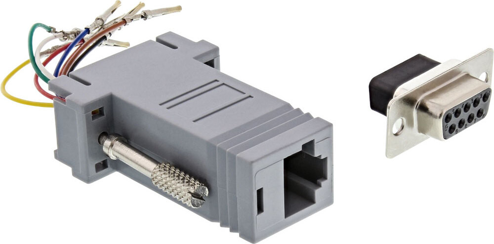 InLine 68889B adapter met 9-polige Sub D-aansluiting naar RJ45-aansluiting
