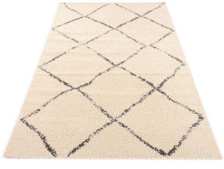 Hochflor-Teppich OCI DIE TEPPICHMARKE Stockholm , beige (creme), B:80cm H:30mm L:150cm, Kunstfaser, Teppiche, Hochflor-Teppich, Langflor, Shaggy, Wohnzimmer