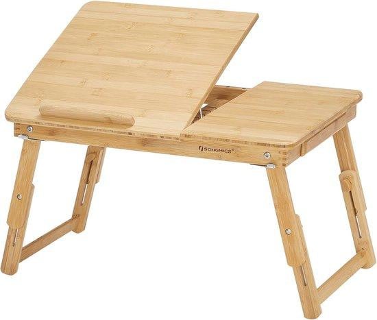 Famanu Verstelbare bamboe laptoptafel met 5 verstelbare hoeken