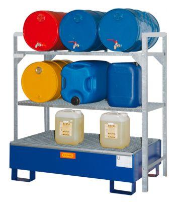 Wannenboden für CEMO Fassregal Typ 360 oder 540, Stahl verzinkt, 20 l, B 1300 x T 630 x H 50 mm